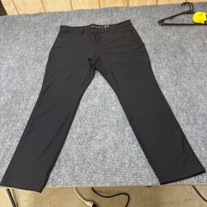 LINEARFLEX Mens Black‎ Performance Stretch Pants W36 L30 Zipper Fly Casual Work